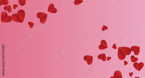 Valentine Day Romantic Background With Floating Hearts Soft Pink Love Theme
