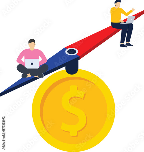 Businessman sitting on business compass

