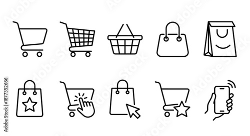 Set of 10 ecommerce icons vector