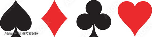 A set of four standard playing card suits