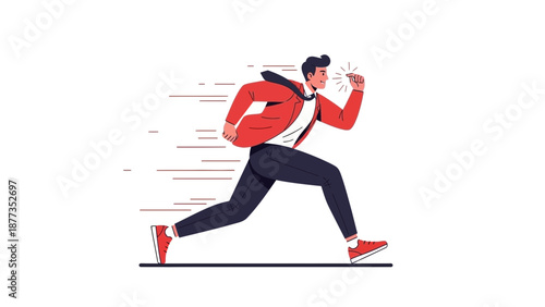 Man running fast, motion blur effect, active lifestyle, energetic sprint