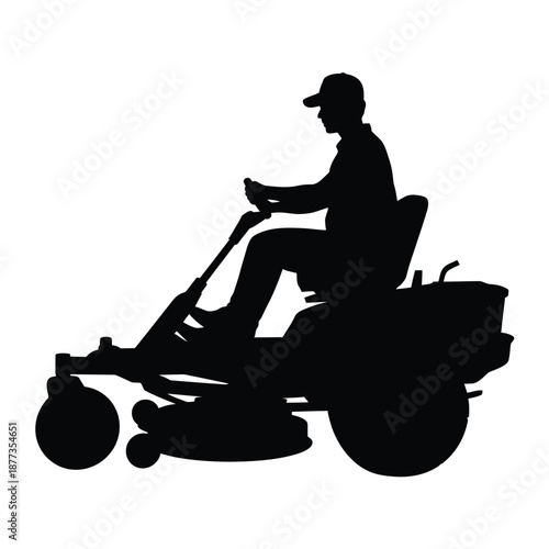 man riding a lawn mower in a sitting position