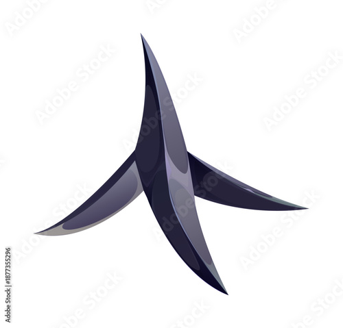 Corsair pirate cartoon caltrop metal spike cartoon weapon mobile game icon. Corsair pirate weapon arcade isolated item, 18th century military accessory vector object. Antique caltrop spike icon