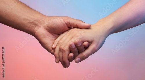 Two hands holding hands.