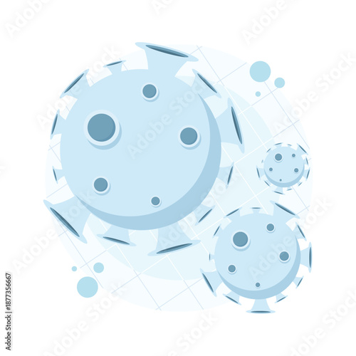 Plague virus icon illustration representing disease, infection, epidemic risk, and health threat concepts in a clean flat design style.