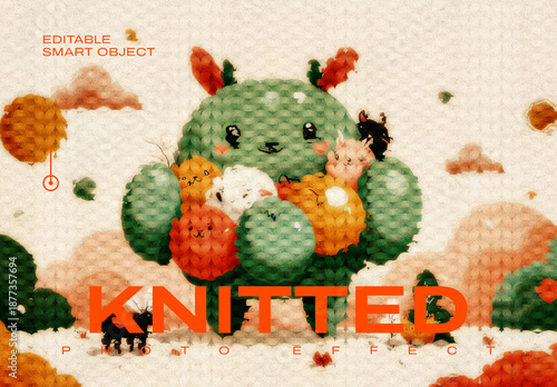 Knitted Photo Effect Mockup