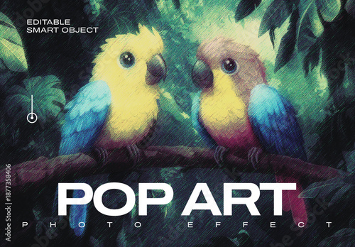 Pop Art Duotones Photo Effect Mockup