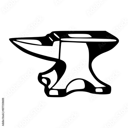 heavy iron anvil blacksmith tool vector