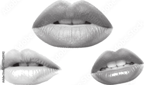 Illustration of three different lip shapes and expressions