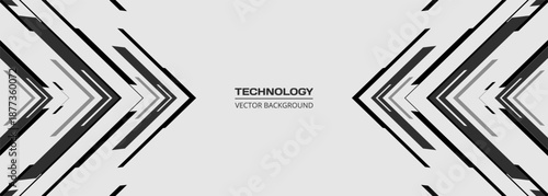 Vector technology futuristic arrows on gray background.