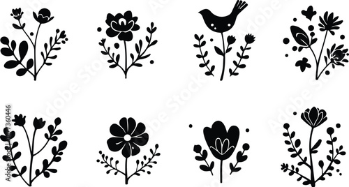 A collection of intricate floral and bird designs, perfect for artistic projects. These beautiful motifs add a touch of nature and elegance to any design