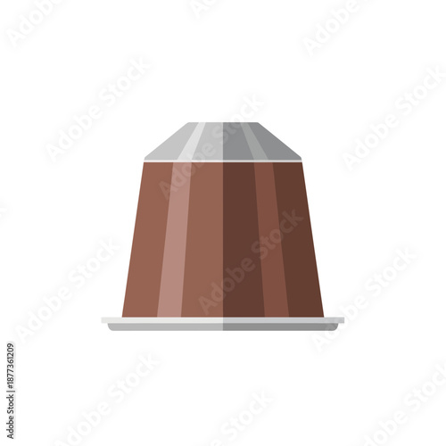 Sleek brown and silver coffee pod for single-serve brewing systems, showcasing modern design and convenience in beverage preparation and enjoyment