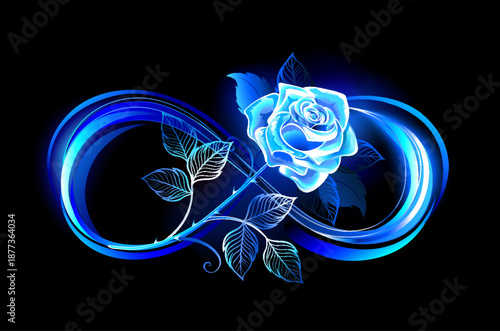 Infinity with blue rose