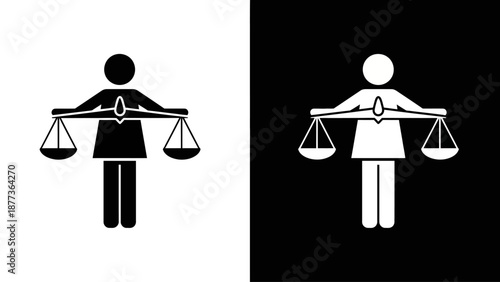 Symbolic Representation of Justice and Balance A Woman Holding Scales