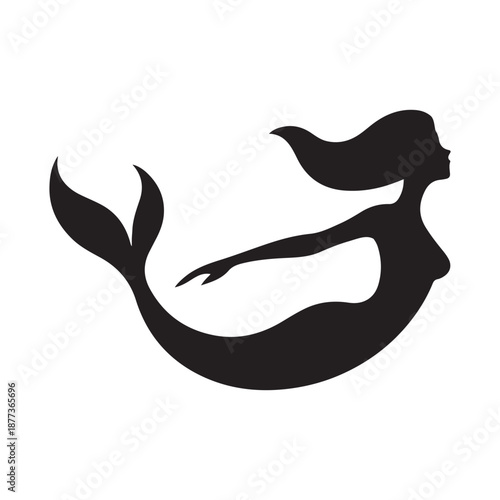 mermaid vector silhouette clip art logo design illustration icon collection
