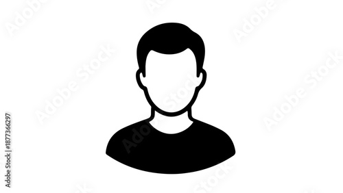 Silhouette of a man wearing a t-shirt, a simple and versatile graphic representation of a person