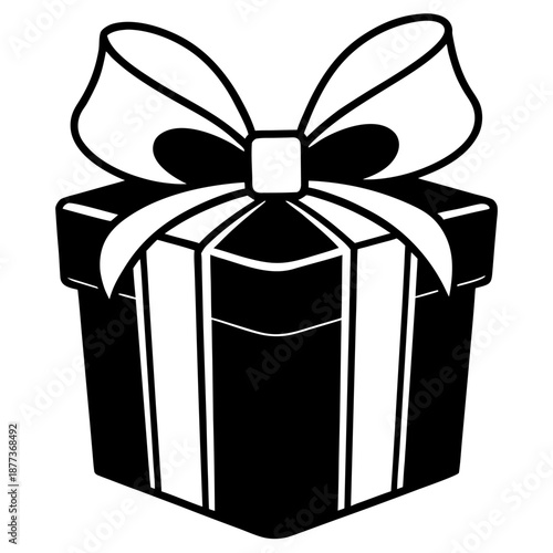 set of black gift boxes vector illustration. gift, box, present, surprise, Christmas gift icon outline silhouette for graphic resources. silhouette icon vector illustration white background, Eps file.