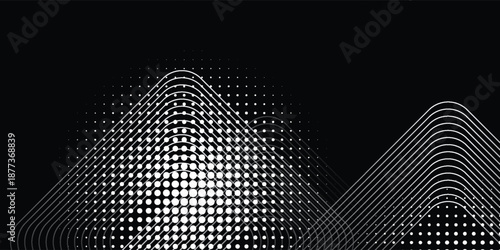 Abstract wave lines dynamic flowing white light isolated on black background. modern design vector concept eps10