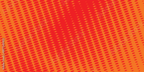 Dots halftone orange color pattern gradient texture with technology digital background. Dots pop art comics vector eps10