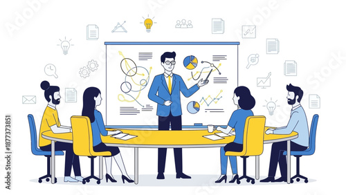 Business Meeting: Presentation and Discussion Around a Table