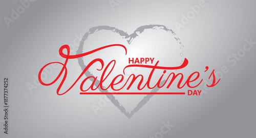 Vector happy valentine's day lettering design current years valentine day vector illustration