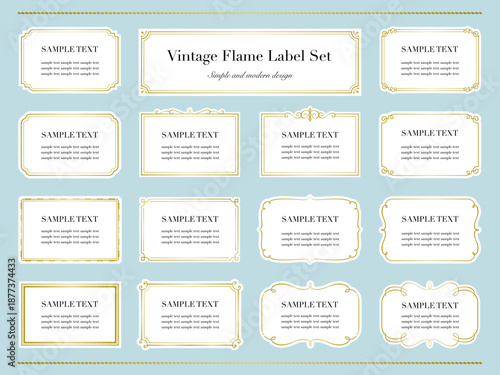 Set of luxury vintage frames, collection of retro labels, badges and banners vector decorative elements