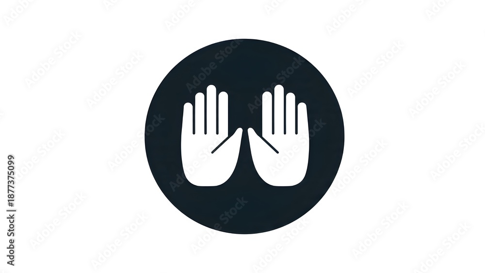 Obraz premium minimal icon logo of hand gesture symbol clean vector style simple geometric shapes flat design