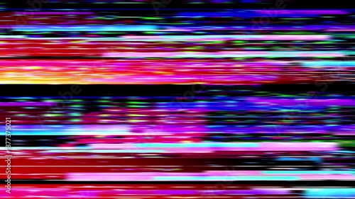 TV Static Glitch Screen Error with Digital Distortion Noise, 4K.