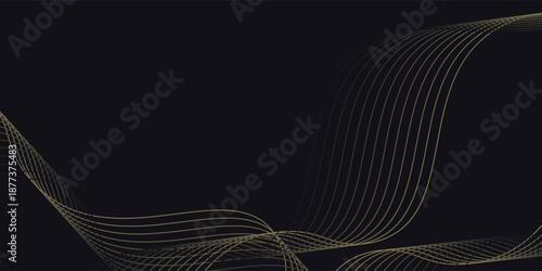 Abstract background with gradient wavy lines. Glowing vibrant flowing color line waves VECTOR