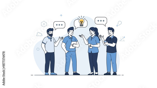 Team Brainstorming Meeting: Idea Generation, Collaboration, and Communication