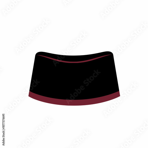 Black Skirt with Red Trim Details.