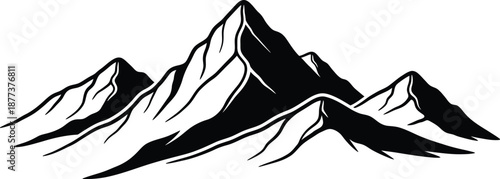 mountain silhouette on white background