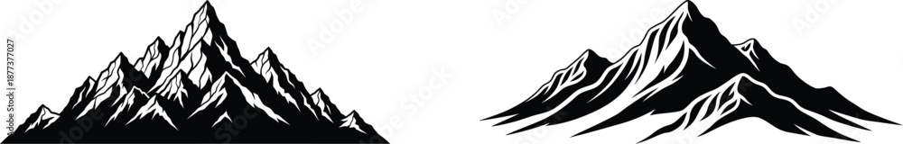 Fototapeta premium mountain silhouette on white background