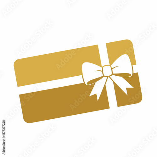 Gold Gift Box with White Bow.
