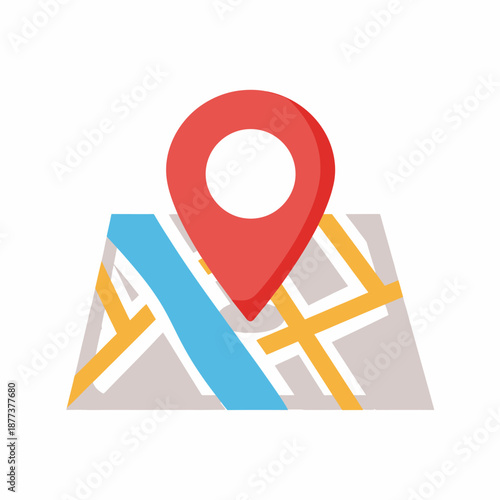 Red Location Pin on a Map.