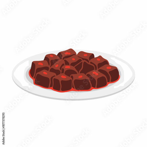 Chocolate Truffles on White Plate.