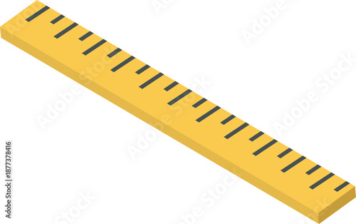 Yellow Ruler with Measurement Markings