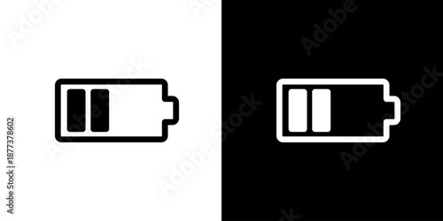 バッテリー・半分のシンプルアイコン（ベクター）