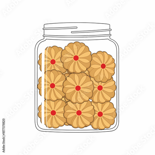 Cookies in a Glass Jar Container.