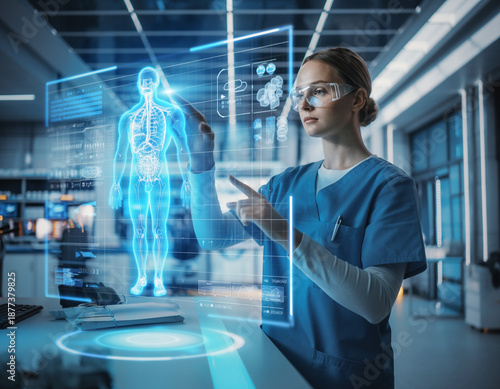 Futuristic holographic interface for healthcare