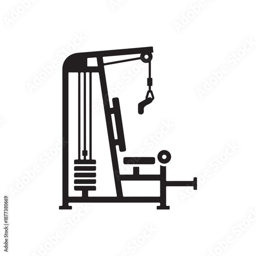 Gym machine icon for strength training and weightlifting