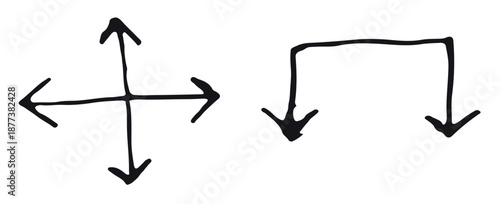 Four and two sided arrow icon. Thin line icon four-sided arrow icon. Element of simple icon for websites, web design, mobile  vector illustration.