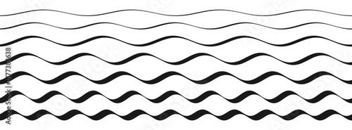 wavy border pattern set repeating wave lines collection