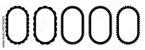 wavy edge ellipse frame collection jagged scallop oval