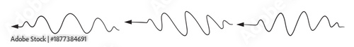 wavy line set of curved and sinuous arrows