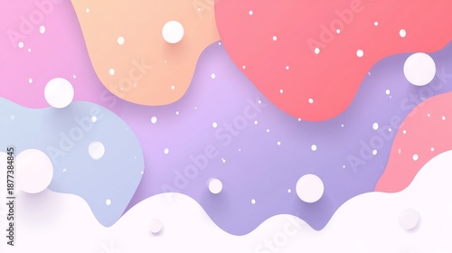 The abstract design presents gentle, organic shapes over a light‑colored gradient