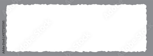 wide paper frame with jagged edges white blank torn paper