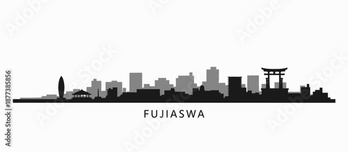 Fujisawa city skyline silhouette vector illustration
