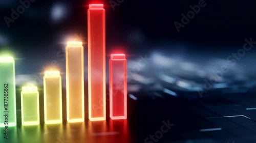 Glowing Bar Graphs with Colorful Statistics.