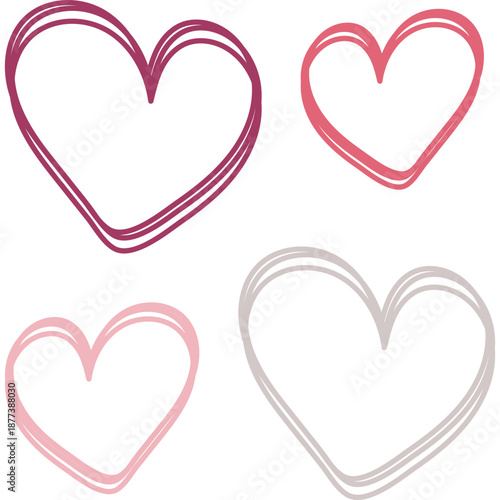 Hand Drawn Valentine Hearts